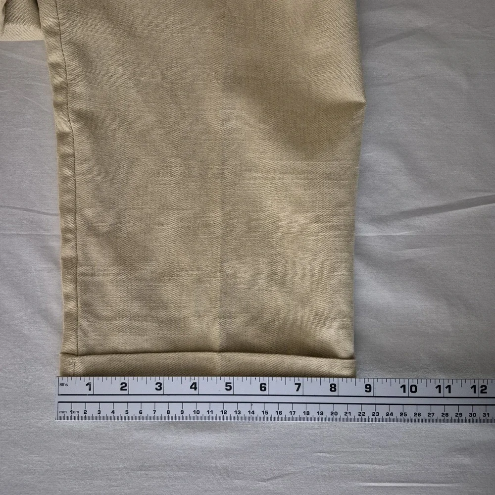 Dockers Class A Pants Mens 38x32 (Fits 34x30) Tan Cotton Linen Old Money Resort